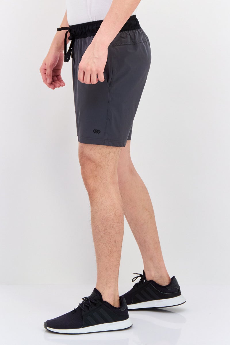 Legend Men Sportswear Fit 7 Inseam Drawstring Training Shorts, Grey - Image 2